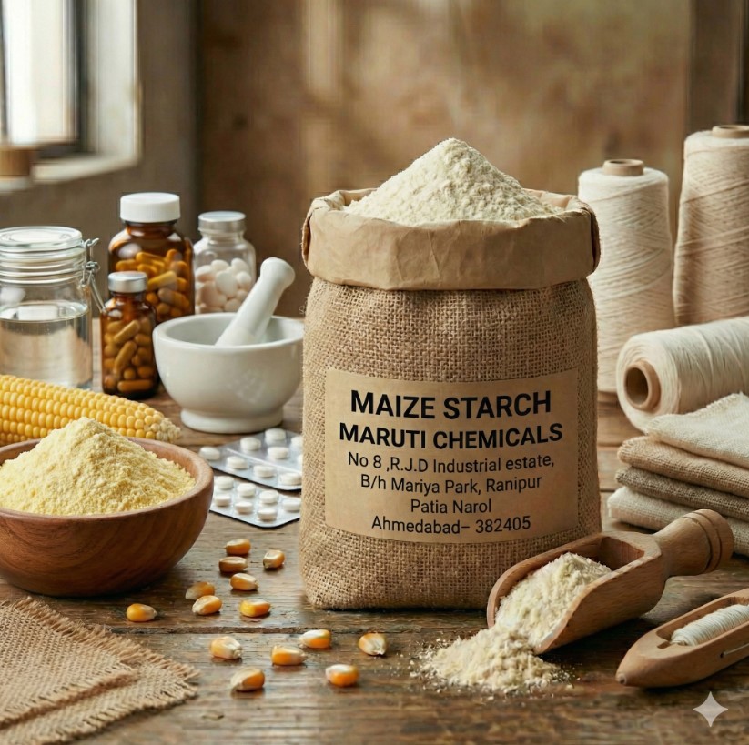Maize Starch – Pure Corn Starch Powder for Food & Industrial Use, Thickener and Binder, Smooth Texture, High Purity, Suitable for Baking, Sauce, Textile and Paper Applications, Bulk Packing Available